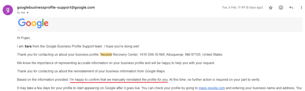 google my business account reactivation