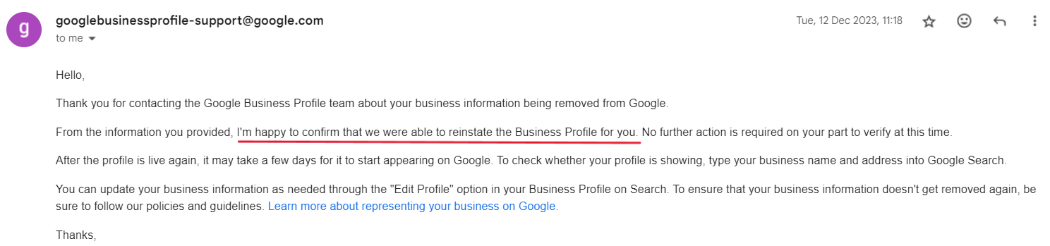 how to reinstate google my business account